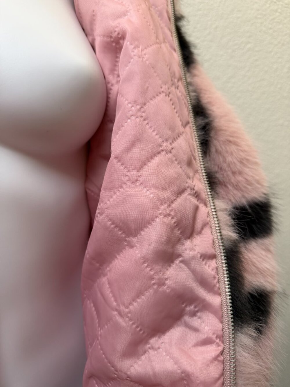 SUPER Soft Pink & Black Animal Print Plush Faux Fur Zebra Coat - Picture 11 of 16